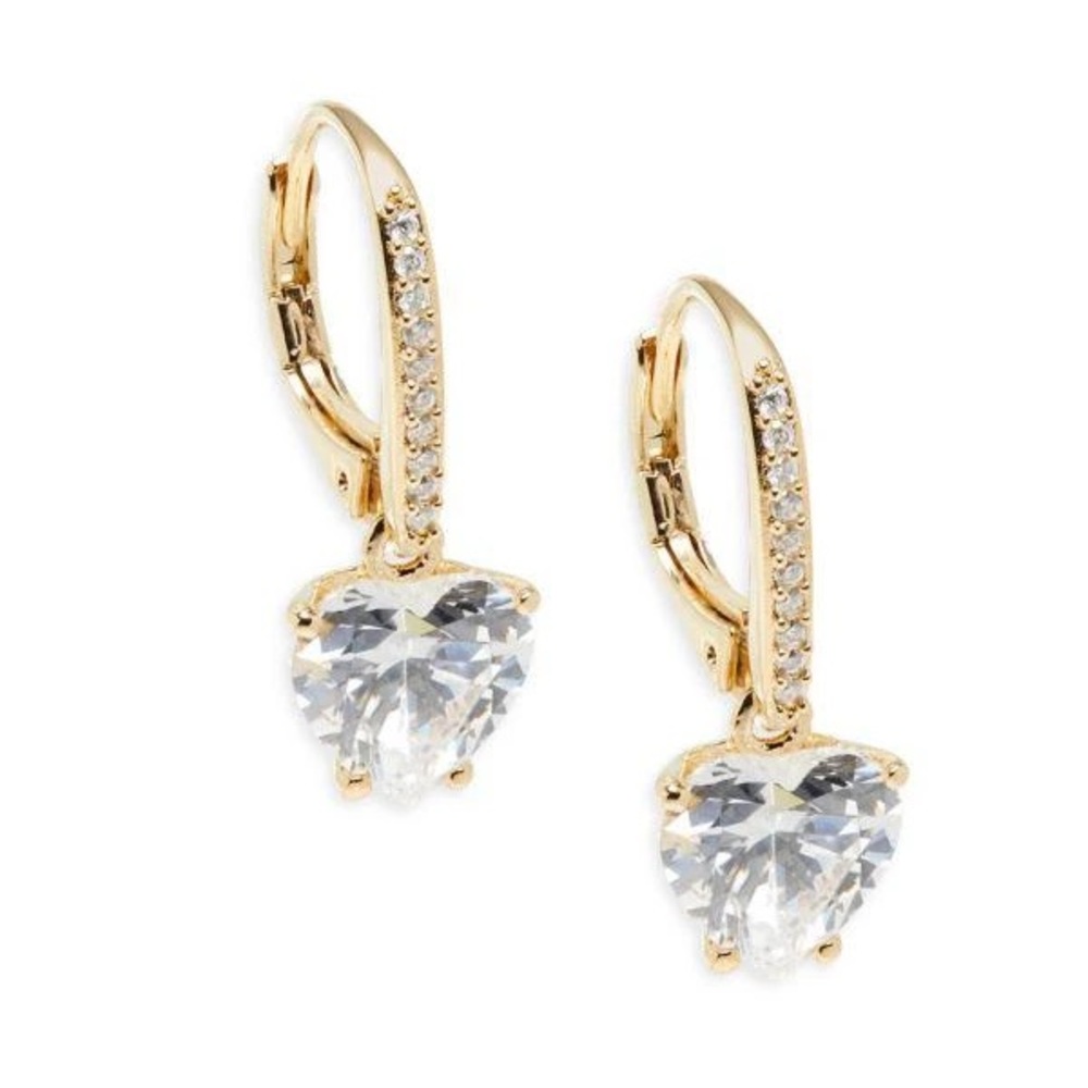 Anthropologie NADRI Modern Love Heart Leverback Drop Earrings